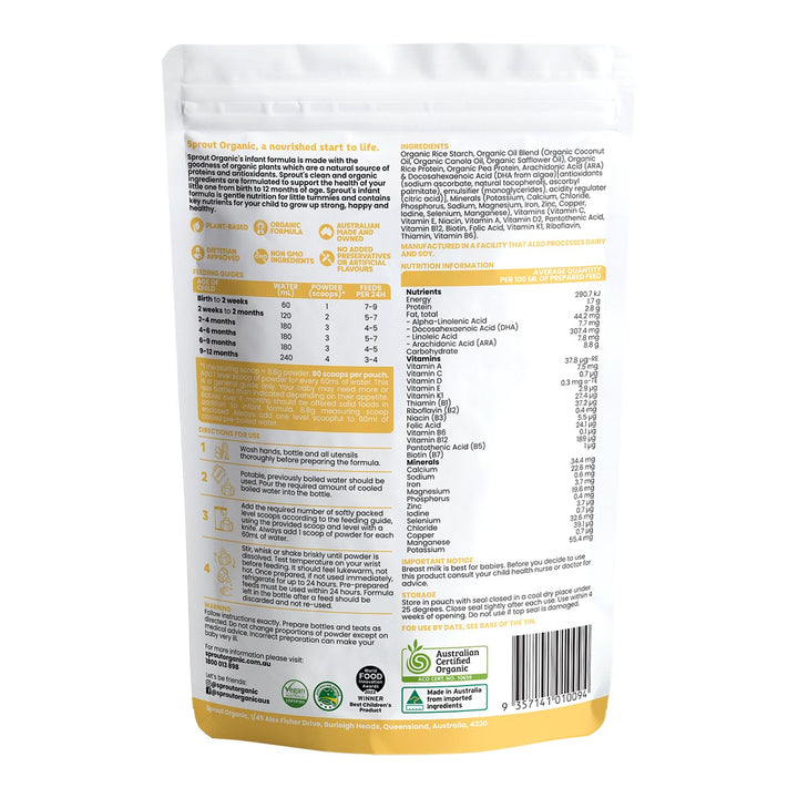 Infant Formula - Sprout Organic