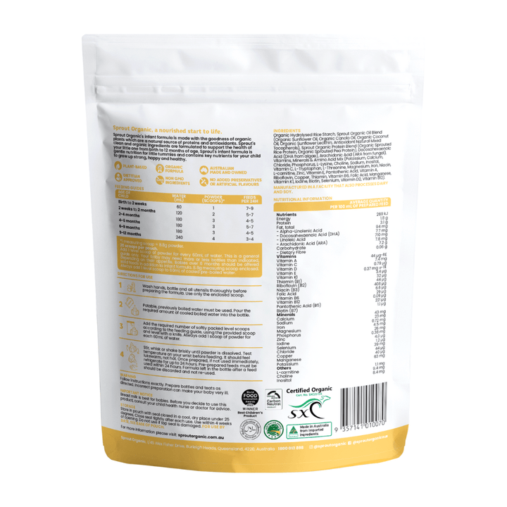 Infant Formula - Sprout Organic